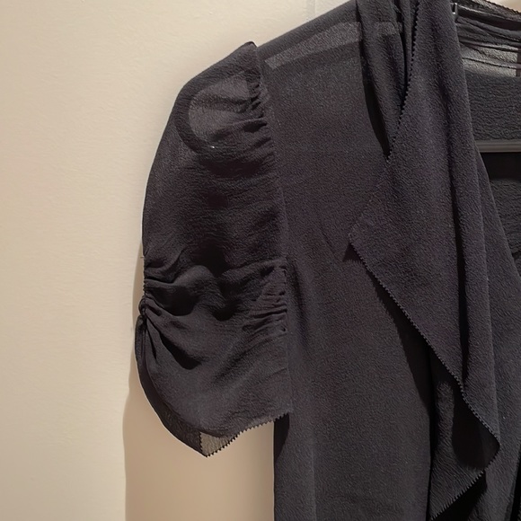 t babaton women’s black silk shortsleeeved blouse size XXXS - Picture 4 of 7